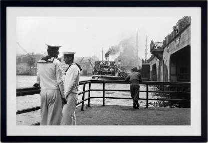 Eski Galata Köprüsü, Old Galata Bridge, 1958​ resmi